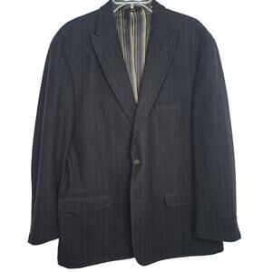 Kroon Sport Coat Lightweight Wool Cotton Charcoal Dark Gray 44R Jacket Career